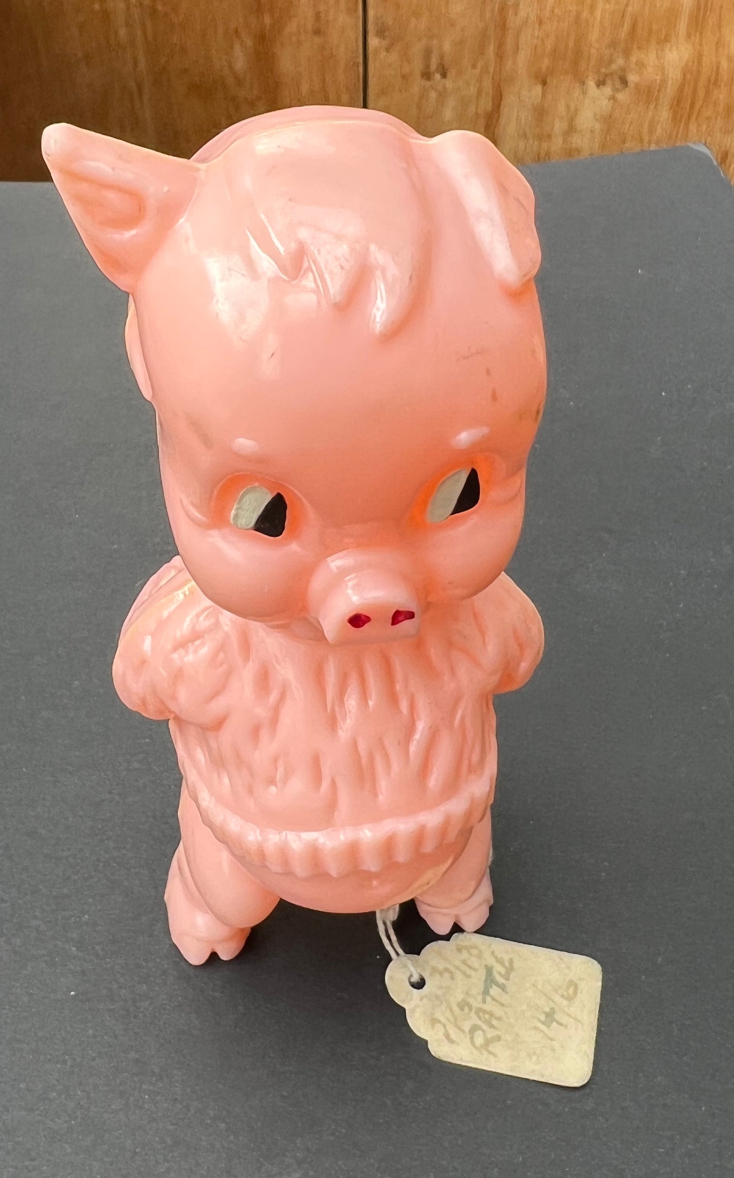 Happy Vintage Pink Pig Rattle