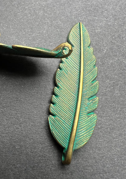 Most Appealing 4.5cm Verdigris Leaf Pendant / Charm