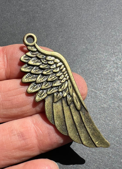 Big 5cm Bronze Wing  Charm / Pendant