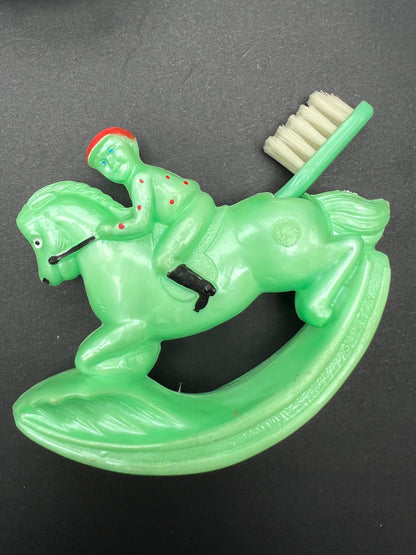 Delightful Vintage 1950s GANTOY "Jockey Rocker Toothbrush Holder"