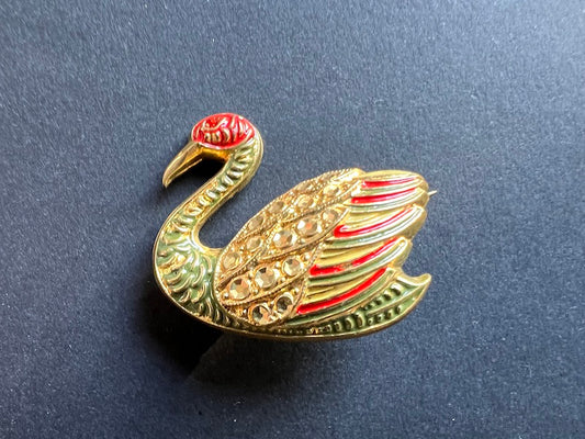 Magnificently Regal, Gloriously Sparkly Vintage Swan Brooches
