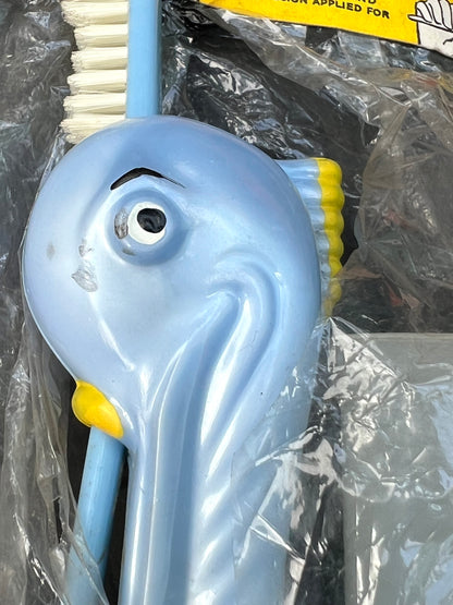 1950S COMBEX CREATION Blue Stork Toothbrush Holder Made in England
