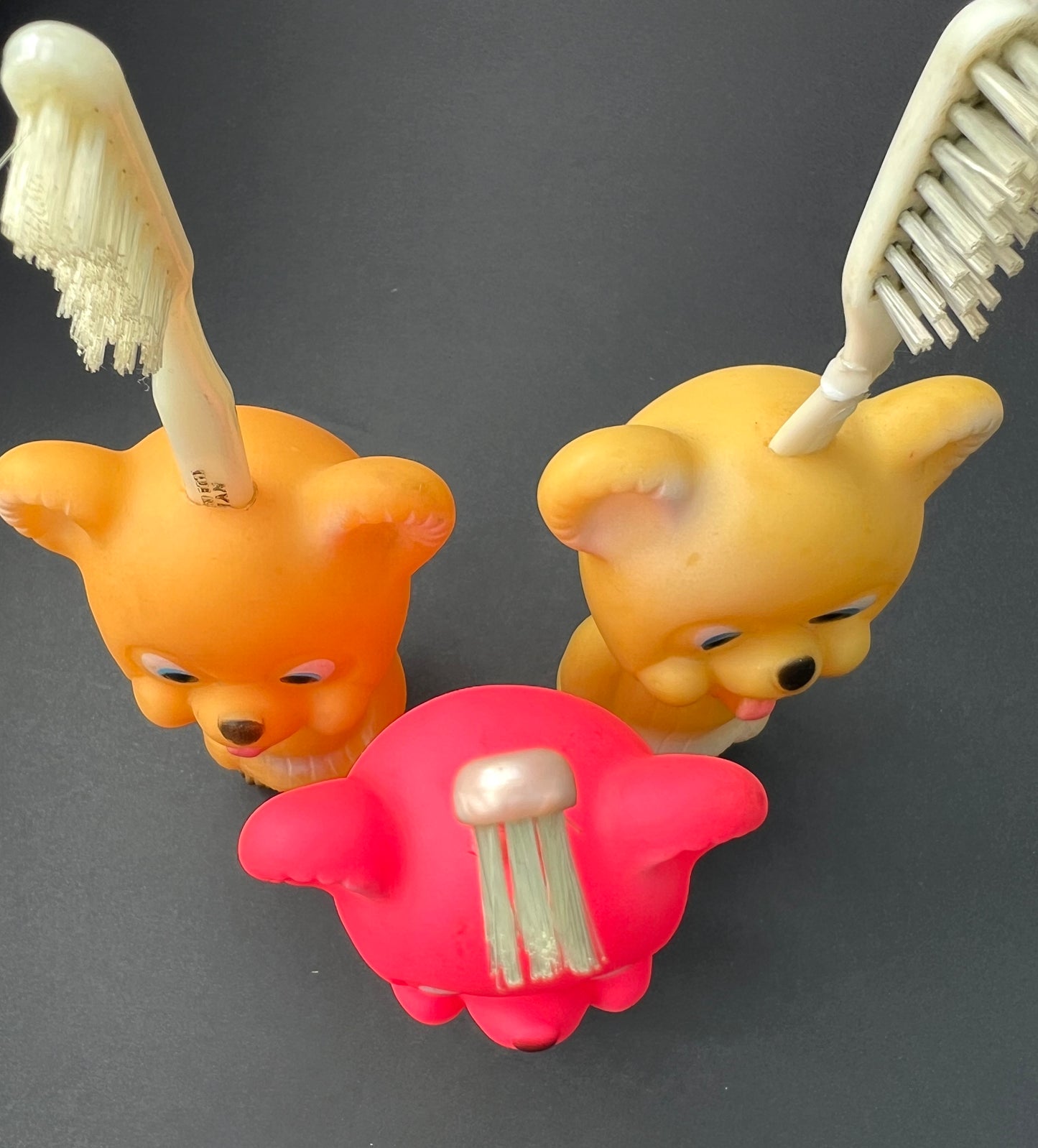 Friendly Vintage Teddy Bear Toothbrush Holders
