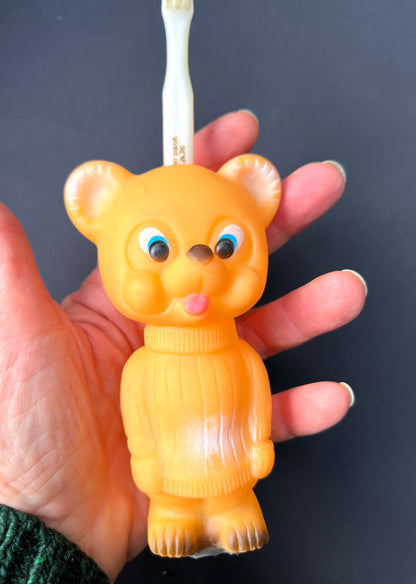 Friendly Vintage Teddy Bear Toothbrush Holders