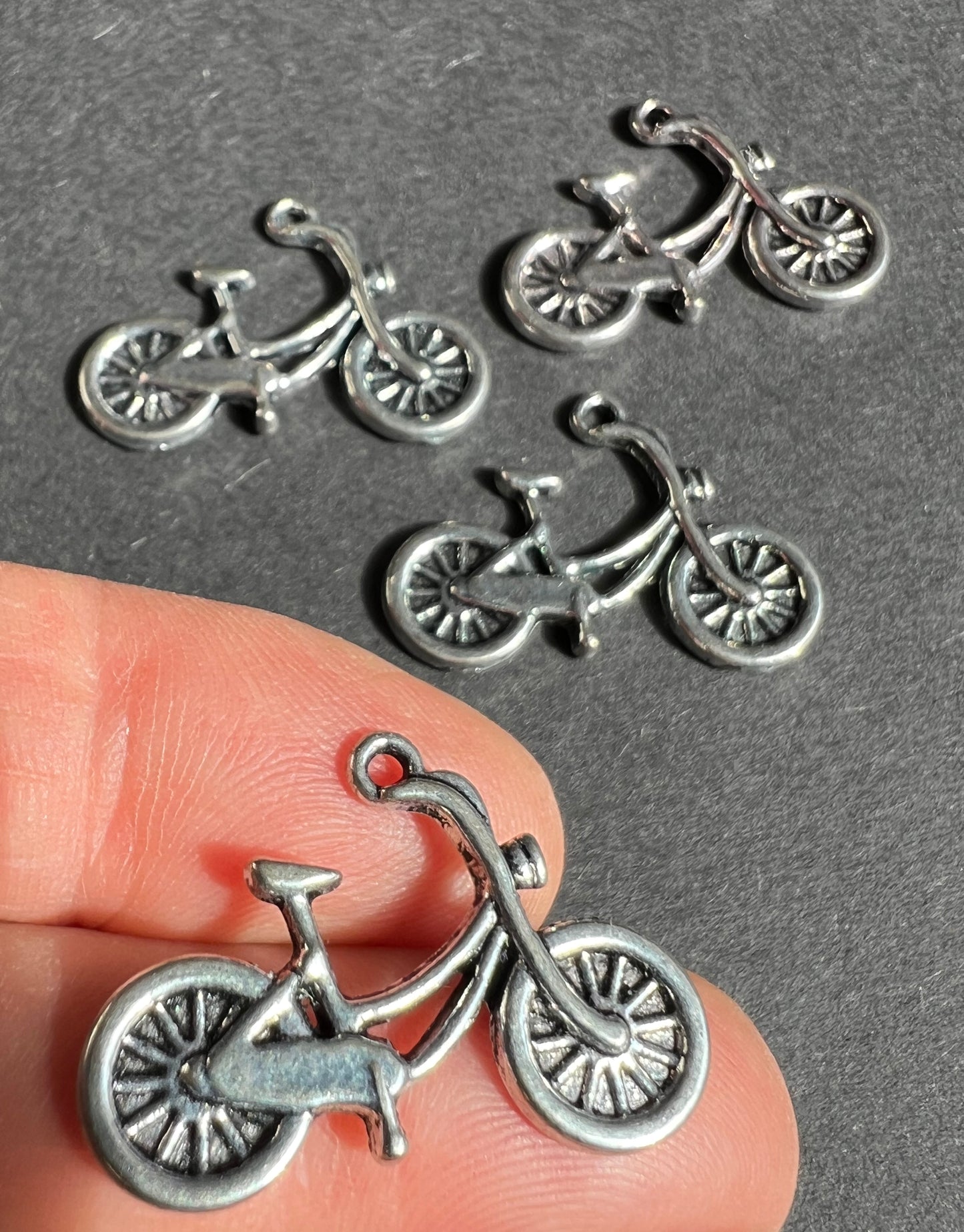 4 Bike Charms / Pendants - 2.8cm long
