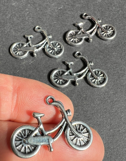 4 Bike Charms / Pendants - 2.8cm long