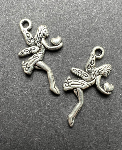 2 Little Gold Fairy Charms - 2.5cm tall.