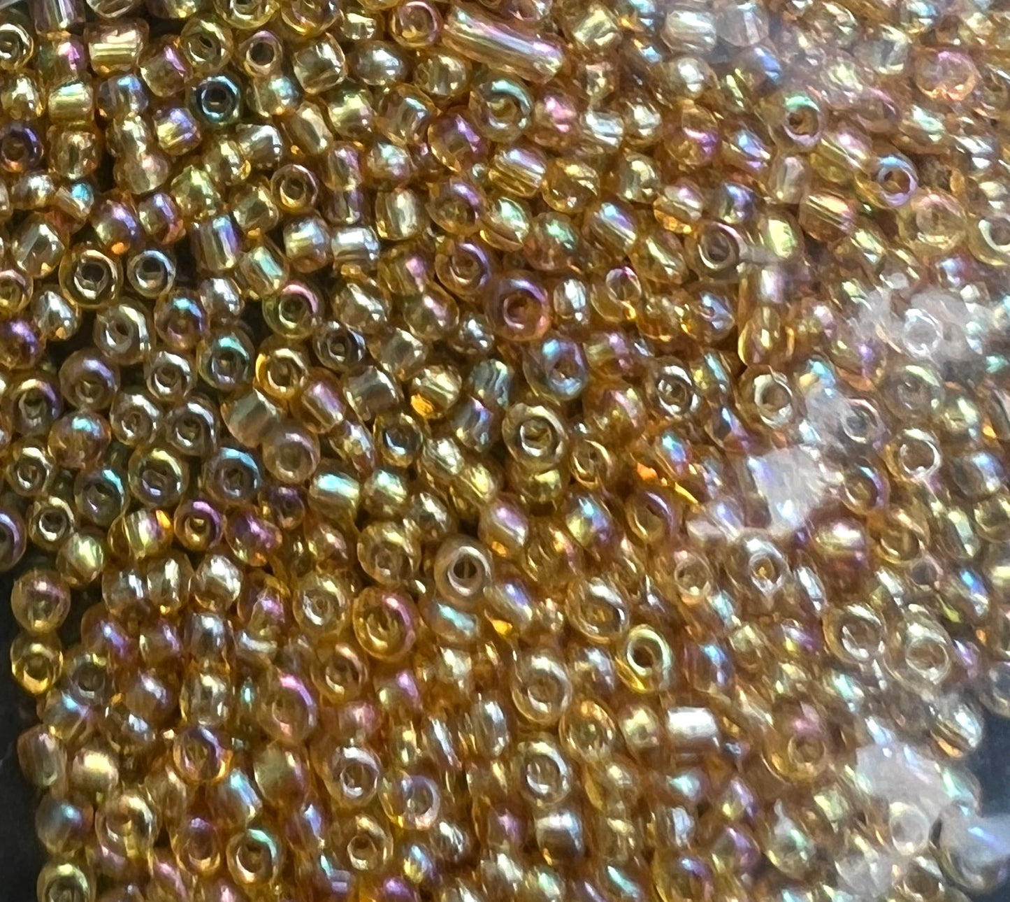 10g of Vintage Lustre Pale Gold Czech Glass 1mm Seed Beads