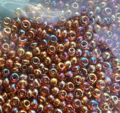 10g of Vintage Lustre Caramel Czech Glass 1mm Seed Beads