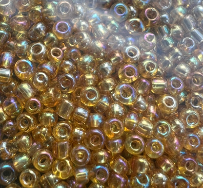 10g of Vintage Lustre Pale Gold Czech Glass 1mm Seed Beads