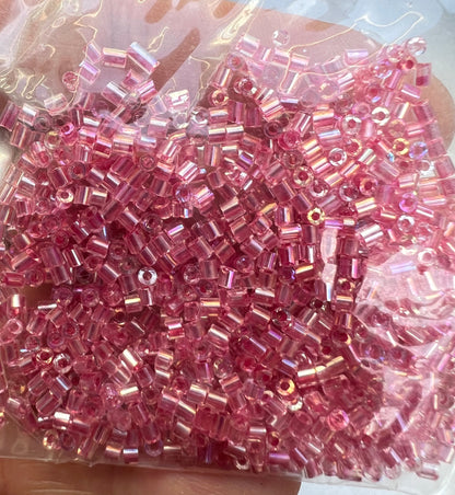 10g of Vintage Lustre Dark or Light Pink Czech Glass 2mm Seed Beads