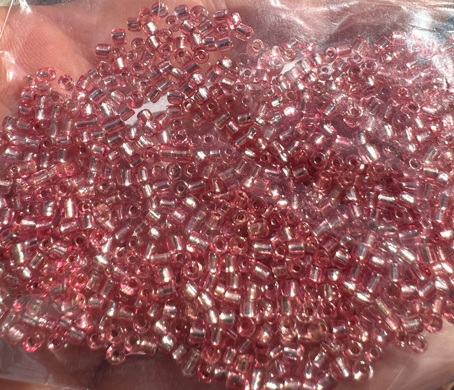 10g of Vintage Lustre Dark or Light Pink Czech Glass 2mm Seed Beads