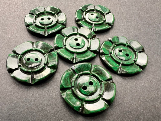 Juniper Green 1940s  2.2cm + 1.6cm Buttons 6 loose or 24 on Sheet