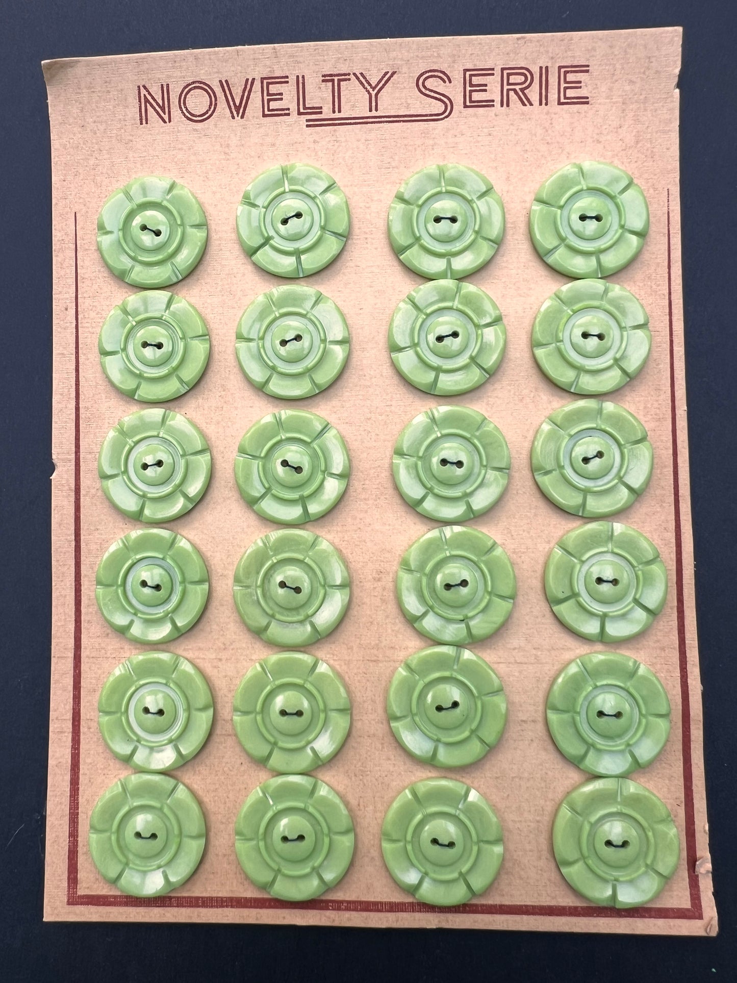 Pistachio Green 1940s 2.2cm + 1.6cm Buttons 6 loose or 24 on Sheet