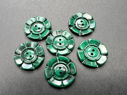 Juniper Green 1940s  2.2cm + 1.6cm Buttons 6 loose or 24 on Sheet