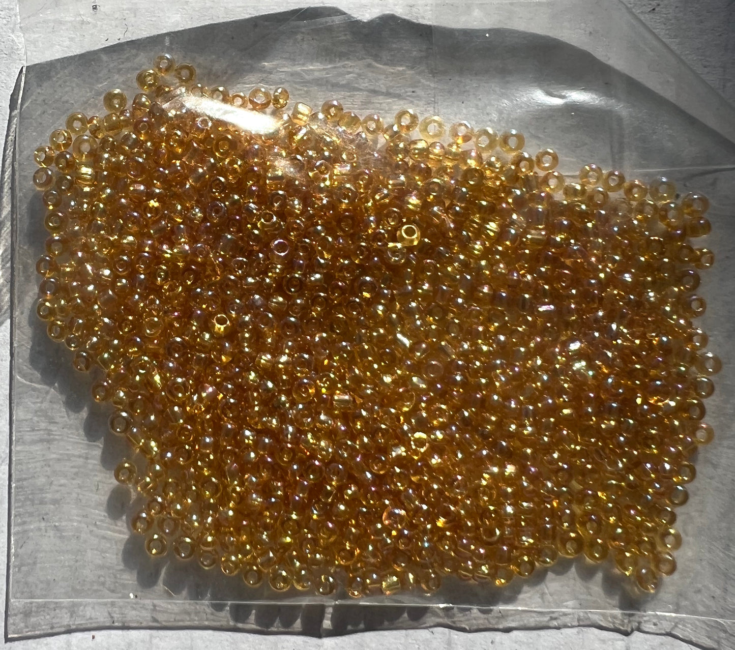 10g of Vintage Lustre Caramel Czech Glass 1mm Seed Beads