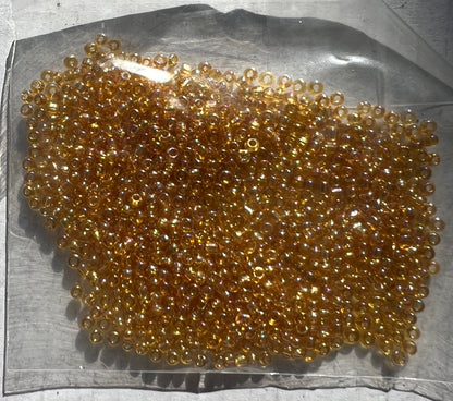 10g of Vintage Lustre Caramel Czech Glass 1mm Seed Beads