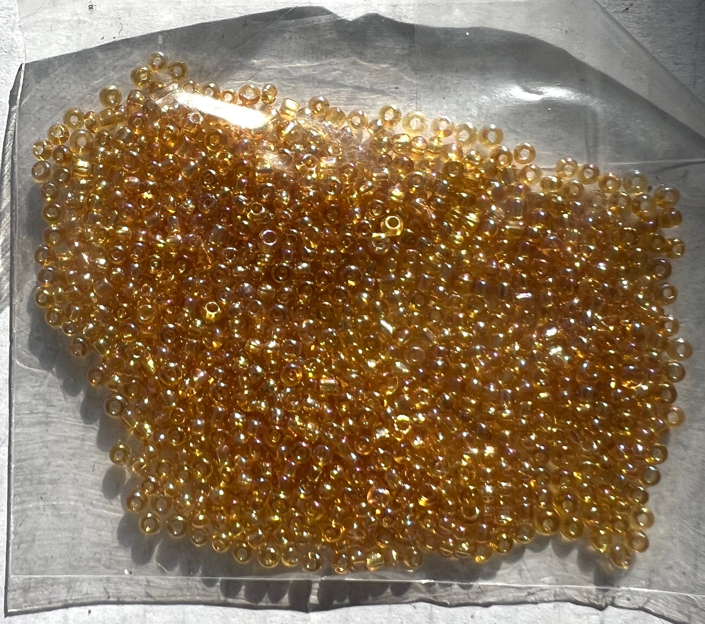 10g of Vintage Lustre Pale Gold Czech Glass 1mm Seed Beads