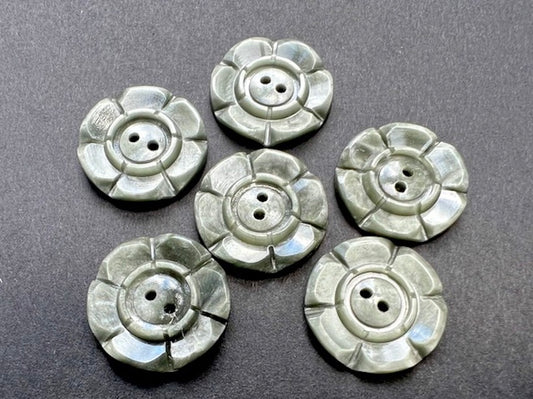 Platinum Grey 1.6cm Buttons 6 loose or 24 on Sheet