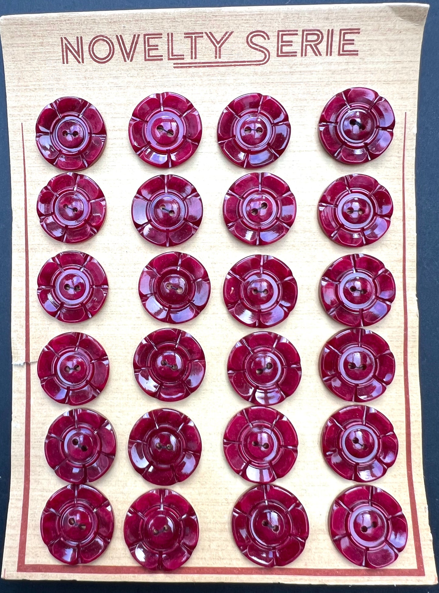 Rich Ruby Red Vintage 2.2cm or 1.6cm Vintage  Buttons  6 or 24