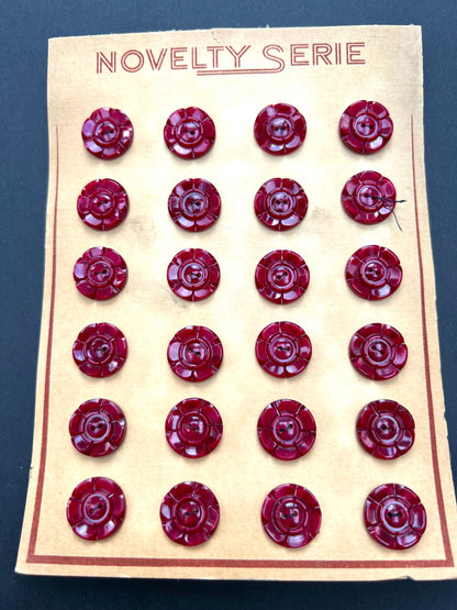 Rich Ruby Red Vintage 2.2cm or 1.6cm Vintage  Buttons  6 or 24