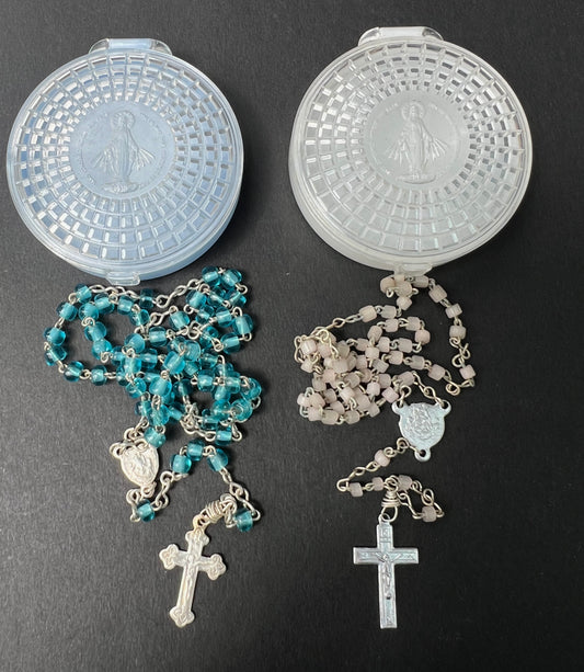 Vintage Glass Rosary Beads in Their Own Little Case