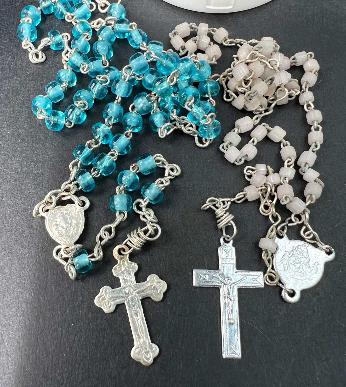 Vintage Glass Rosary Beads in Their Own Little Case