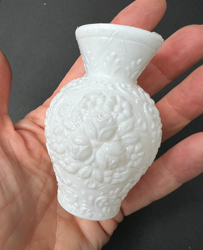 8cm Tall Flower Embossed Plastic Vase