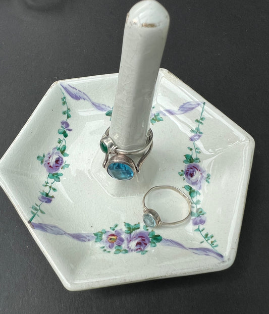 Pretty Hand Painted Vintage Ring Holder