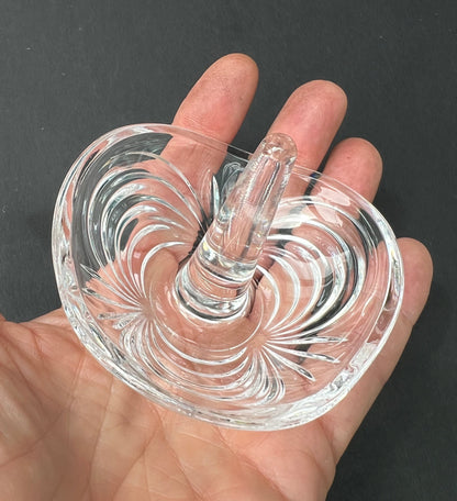 Mid Century Embossed Glass Ring Holder