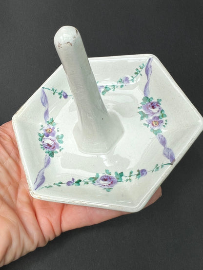 Pretty Hand Painted Vintage Ring Holder