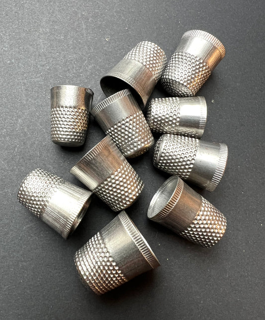 10 Vintage Thimbles - Assorted Sizes - 1.4 - 1.8cm wide.