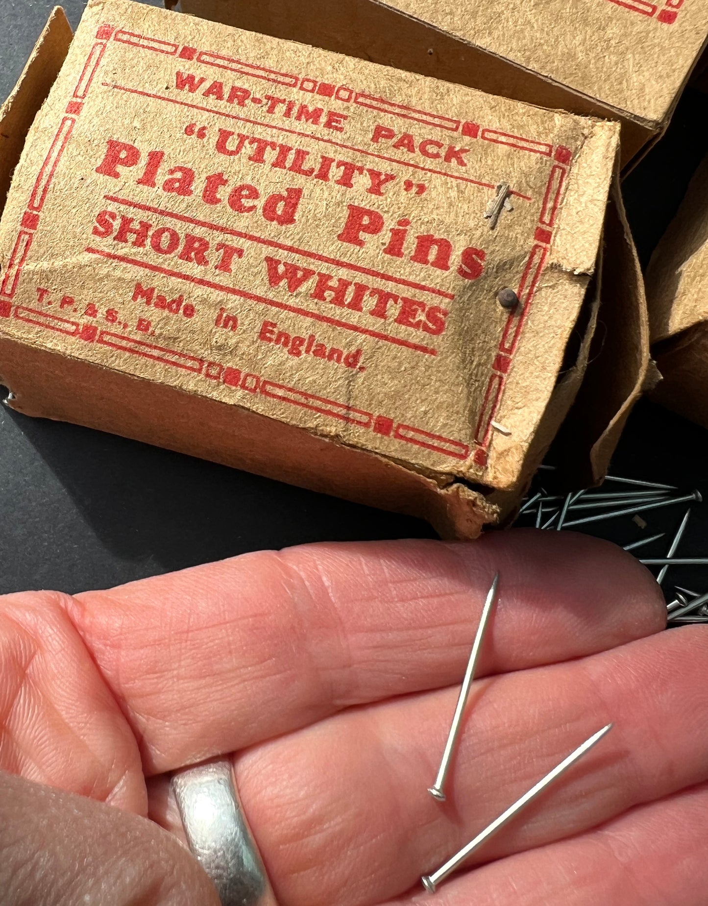 4 Damaged Boxes of WAR-TIME "UTILITY" Plated Pins