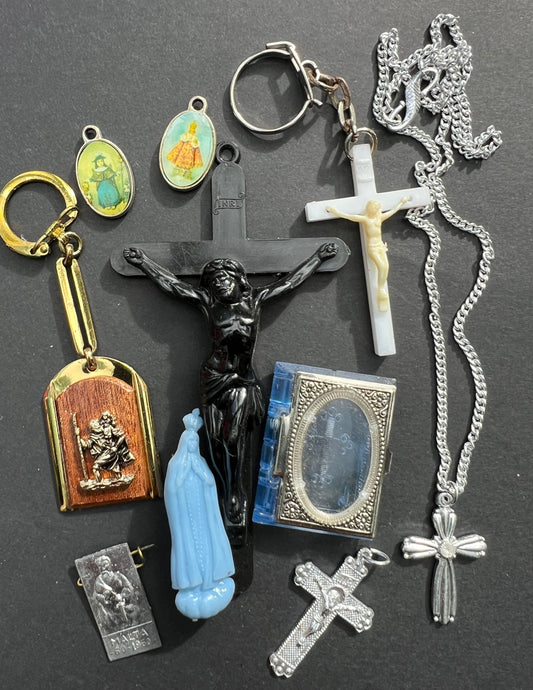 10 Pieces of vintage Catholic Kitsch