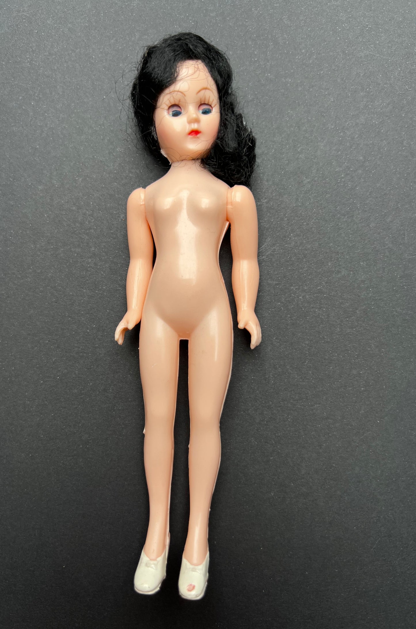 Glamorous Vintage 6" Doll - Blue Eyes, Long Eyelashes, White Shoes..and Nothing Else..