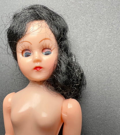 Glamorous Vintage 6" Doll - Blue Eyes, Long Eyelashes, White Shoes..and Nothing Else..