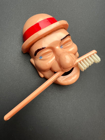 Gurning Face Vintage 1950s GANTOY Toothbrush Holder