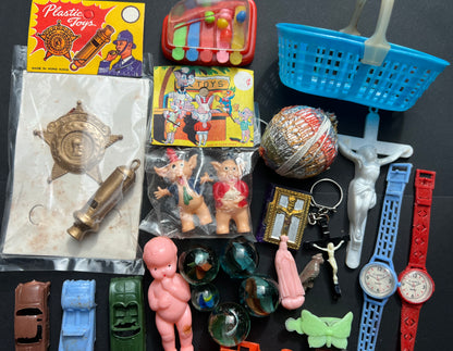 Job Lot of Vintage Toys, Charms Etc from the Bottom of a Box (C)