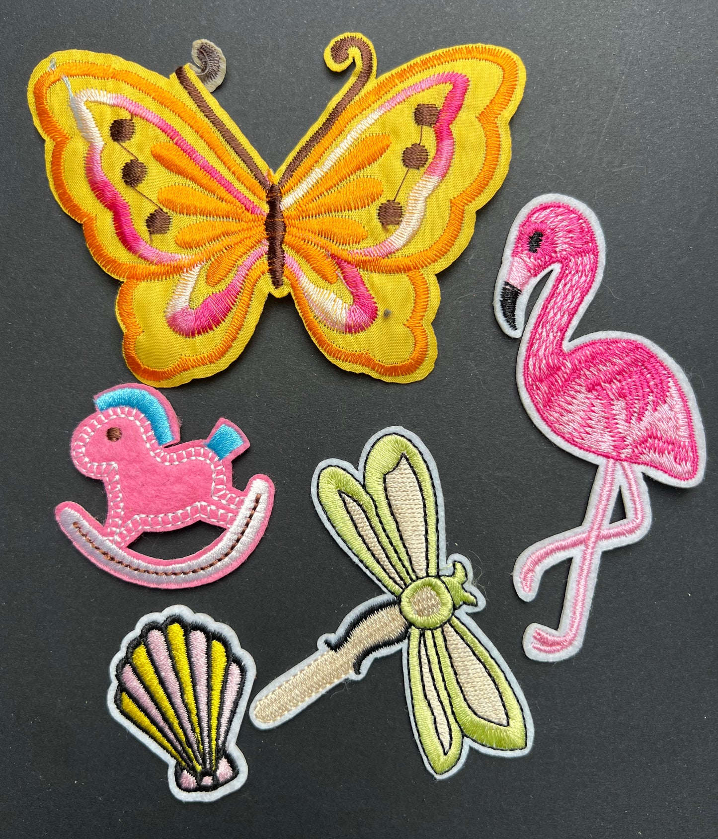 5 Pretty Iron-on Patches.