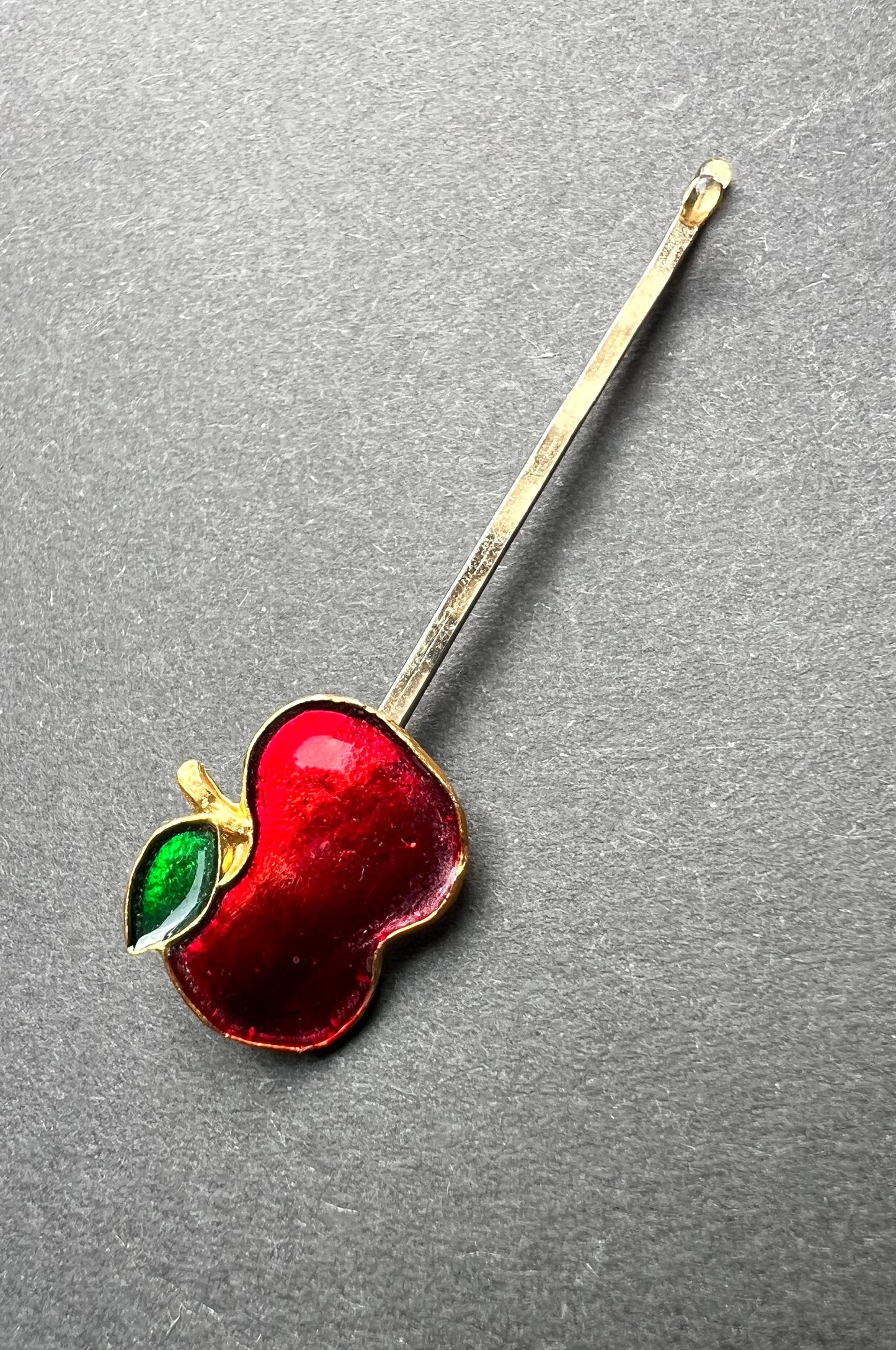 Vintage FRUIT Bobby Pins / Hair slides Apples, Cherries, Lemons, Strawberries, Peaches