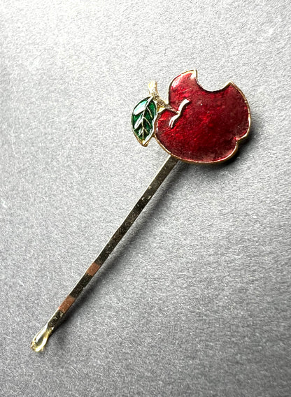 Vintage FRUIT Bobby Pins / Hair slides Apples, Cherries, Lemons, Strawberries, Peaches