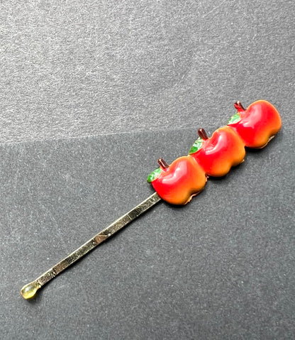 Vintage FRUIT Bobby Pins / Hair slides Apples, Cherries, Lemons, Strawberries, Peaches