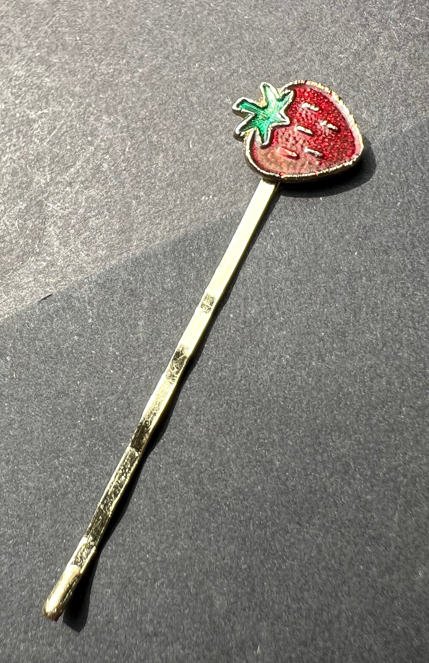 Vintage FRUIT Bobby Pins / Hair slides Apples, Cherries, Lemons, Strawberries, Peaches