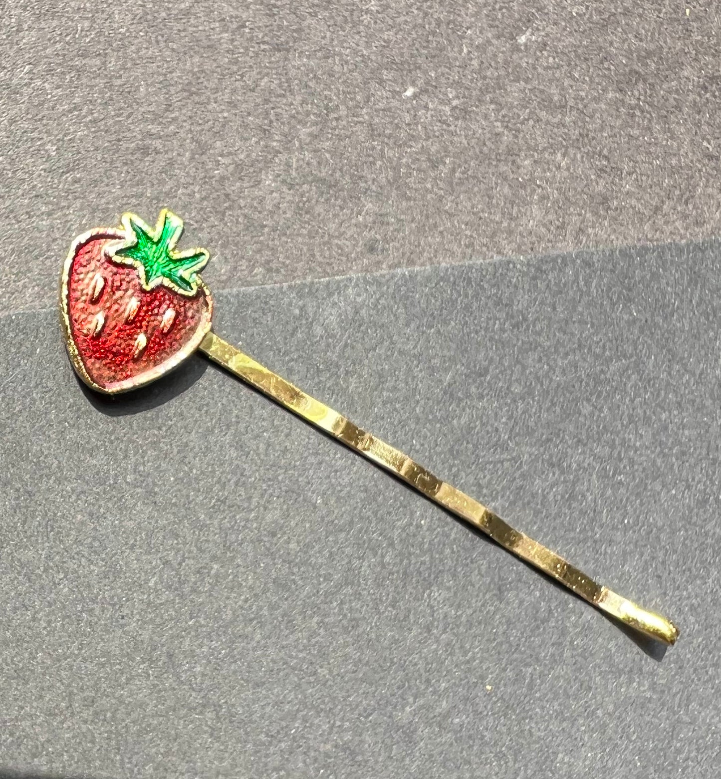 Vintage FRUIT Bobby Pins / Hair slides Apples, Cherries, Lemons, Strawberries, Peaches