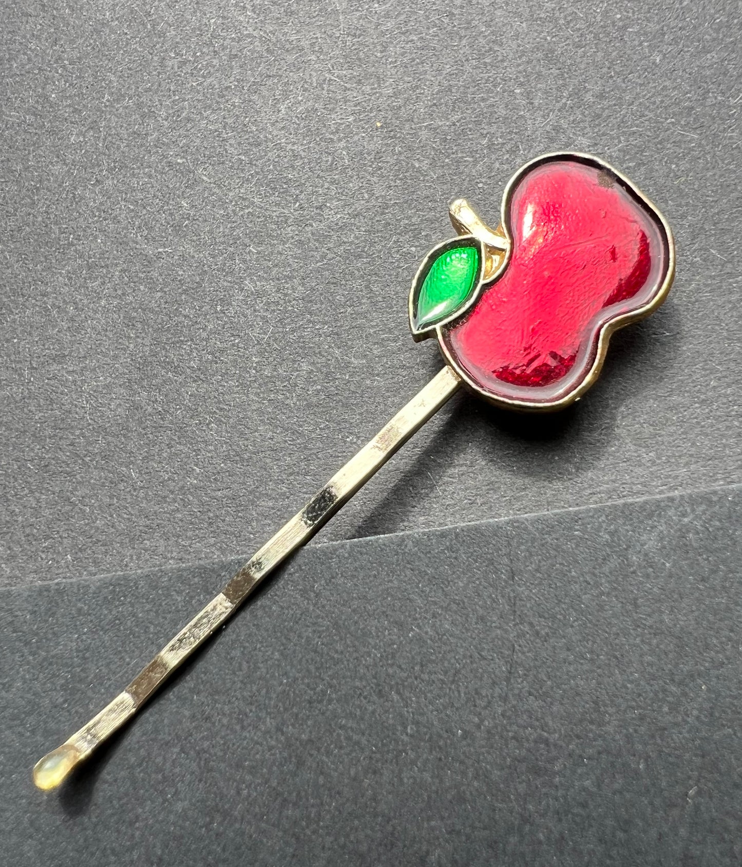 Vintage FRUIT Bobby Pins / Hair slides Apples, Cherries, Lemons, Strawberries, Peaches