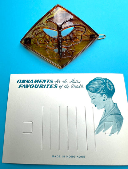 Wholesale Package - 12 Tortoiseshell 1960s Butterfly Hair Grips