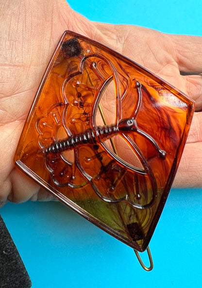 Wholesale Package - 12 Tortoiseshell 1960s Butterfly Hair Grips