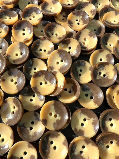 100 Coffee Caramel 2.5cm Mid century Lucite Bowl Shaped Buttons