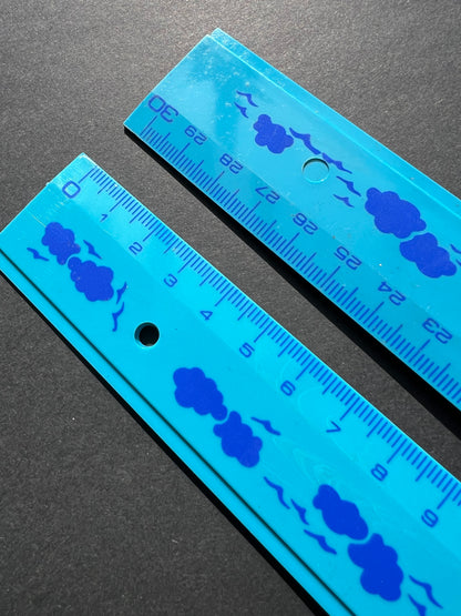 1980s Cloud Decorated 30cm Rulers