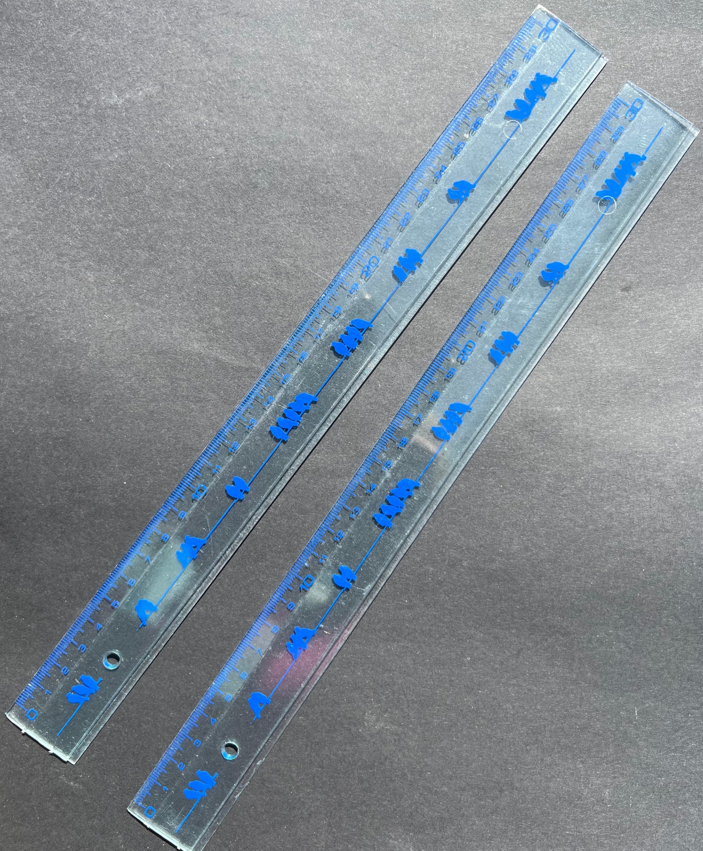 1980s Blue Birds on Telephone Wire 30cm Ruler